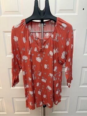 LuLaRoe Rust Floral Tunic Top